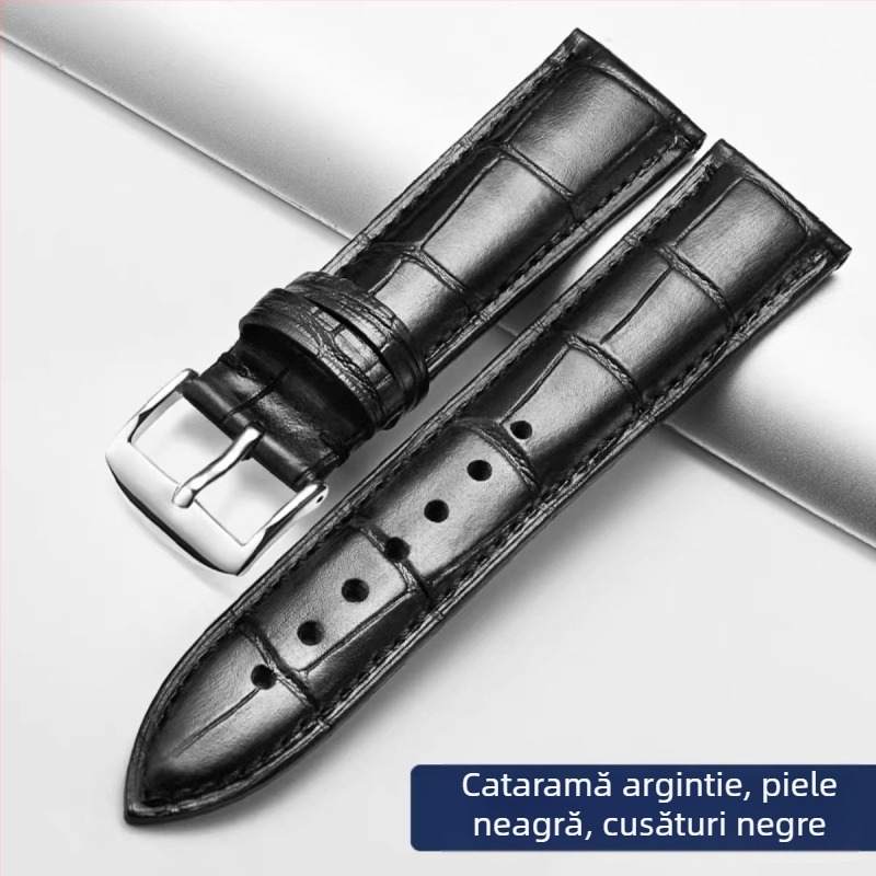 Curea din piele de vițel italiană moale, model de bambus, curea din piele naturală, 12-24 mm, curea universală din piele de vacă