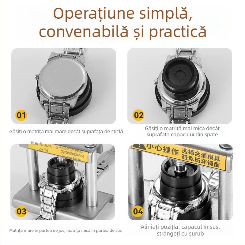 Instrument de reparare a ceasurilor, presă manuală pentru capac, schimbător de capac cu cuarț, deschizător de capac pentru baterii, instrument special de reparare