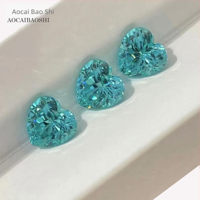 Fabrica de bijuterii Aucai Bao, laborator de păr drept, metodă de ridicare, cultivare Paraiba, bijuterii cu safir în formă de inimă, piatră principală