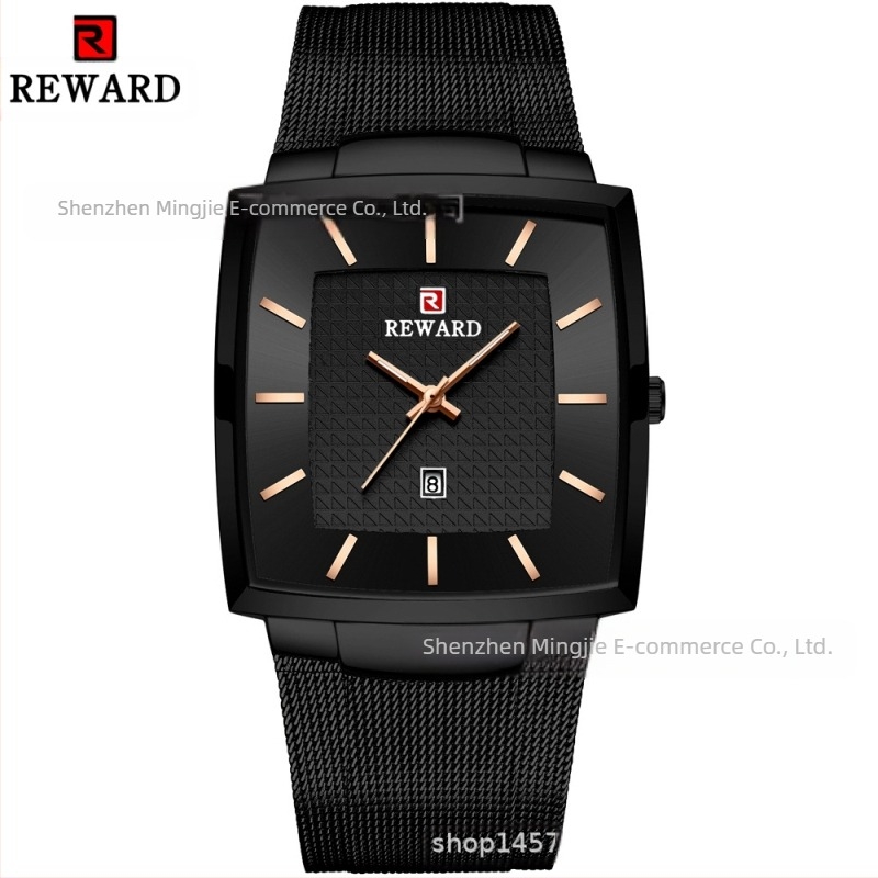 Reward Simple Ceas bărbătesc Impermeabil Calendar Curea de Plasă Ceas de Business Cu Cuarț Export Ceas bărbătesc 62009m