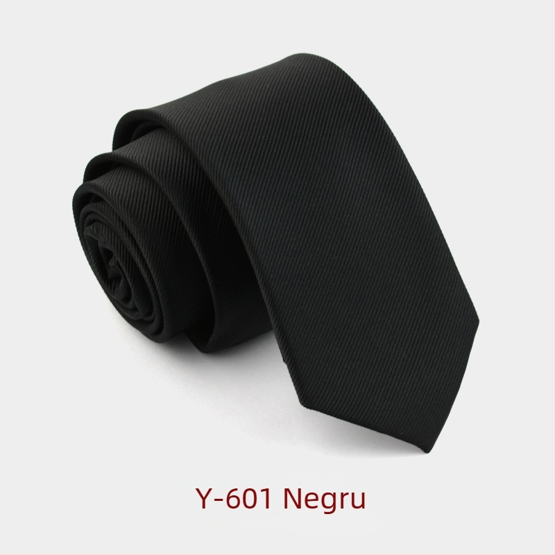 Cravată formală îngustă de 6 cm, culoare pură, pentru bărbați, modă coreeană, versiune îngustă, negru, roșu, dungi subțiri, culoare pură