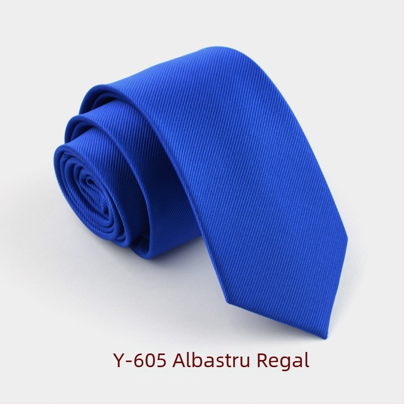 Cravată formală îngustă de 6 cm, culoare pură, pentru bărbați, modă coreeană, versiune îngustă, negru, roșu, dungi subțiri, culoare pură