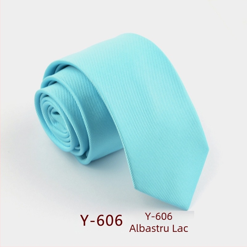 Cravată formală îngustă de 6 cm, culoare pură, pentru bărbați, modă coreeană, versiune îngustă, negru, roșu, dungi subțiri, culoare pură