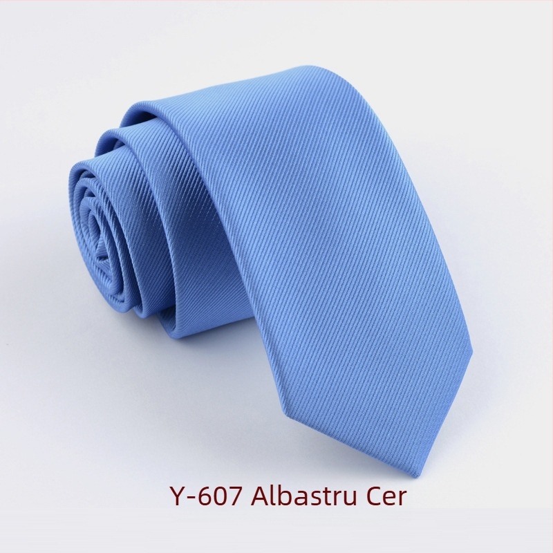 Cravată formală îngustă de 6 cm, culoare pură, pentru bărbați, modă coreeană, versiune îngustă, negru, roșu, dungi subțiri, culoare pură