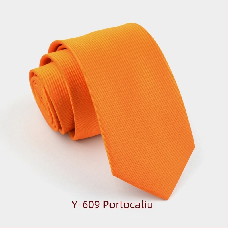 Cravată formală îngustă de 6 cm, culoare pură, pentru bărbați, modă coreeană, versiune îngustă, negru, roșu, dungi subțiri, culoare pură