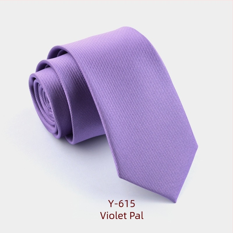 Cravată formală îngustă de 6 cm, culoare pură, pentru bărbați, modă coreeană, versiune îngustă, negru, roșu, dungi subțiri, culoare pură