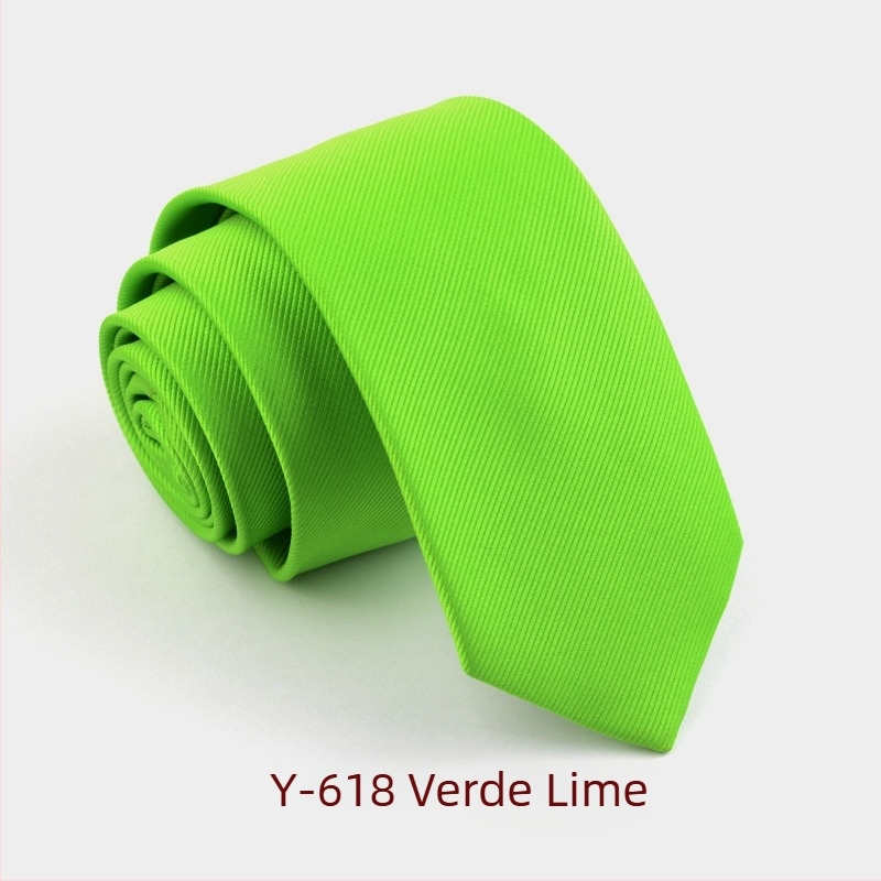 Cravată formală îngustă de 6 cm, culoare pură, pentru bărbați, modă coreeană, versiune îngustă, negru, roșu, dungi subțiri, culoare pură
