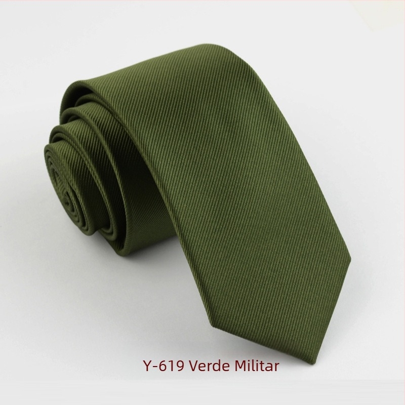 Cravată formală îngustă de 6 cm, culoare pură, pentru bărbați, modă coreeană, versiune îngustă, negru, roșu, dungi subțiri, culoare pură