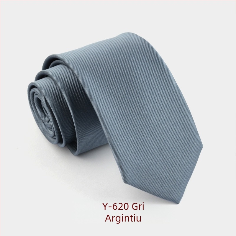 Cravată formală îngustă de 6 cm, culoare pură, pentru bărbați, modă coreeană, versiune îngustă, negru, roșu, dungi subțiri, culoare pură