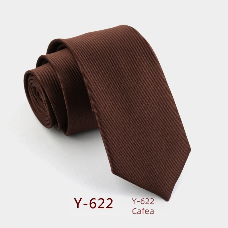 Cravată formală îngustă de 6 cm, culoare pură, pentru bărbați, modă coreeană, versiune îngustă, negru, roșu, dungi subțiri, culoare pură