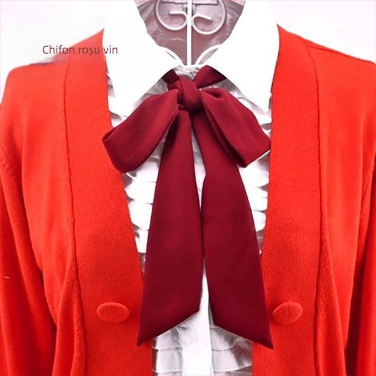 Papion femei dantelă stil coreean nou stil British Academy stil wave punct culoare solidă șifon cravată panglică la modă