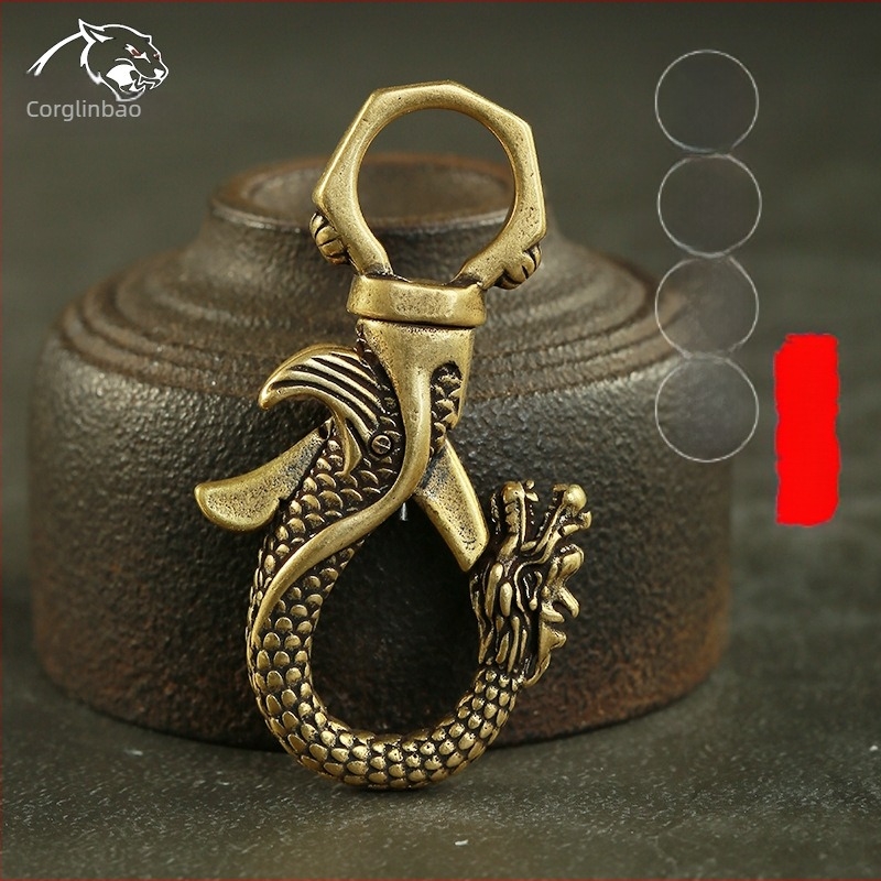 Breloc din alamă pentru robinet, breloc cu dragon zodiacal, breloc auto, breloc cu pandantiv metalic pentru talie, breloc îngroșat