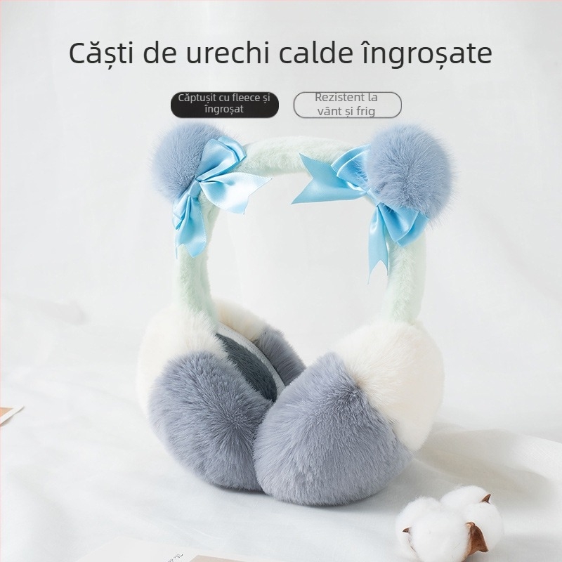 Iarna noi calde căști pentru urechi studente de sex feminin toamna și iarna navetiste all-match rezistente la frig îngroșat cald ureche plus pliabil ureche sac