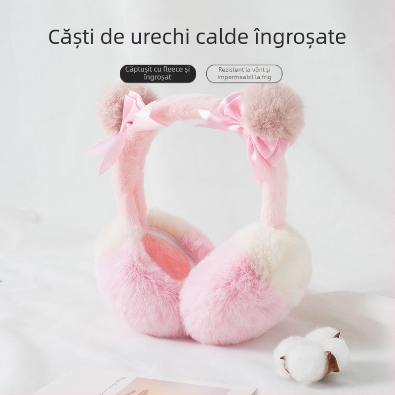 Iarna noi calde căști pentru urechi studente de sex feminin toamna și iarna navetiste all-match rezistente la frig îngroșat cald ureche plus pliabil ureche sac