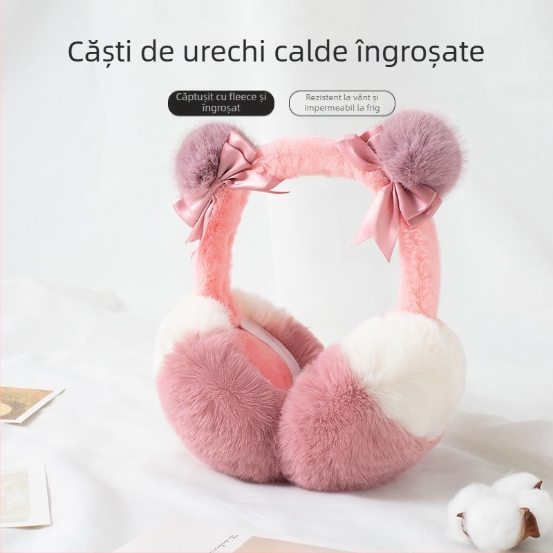 Iarna noi calde căști pentru urechi studente de sex feminin toamna și iarna navetiste all-match rezistente la frig îngroșat cald ureche plus pliabil ureche sac