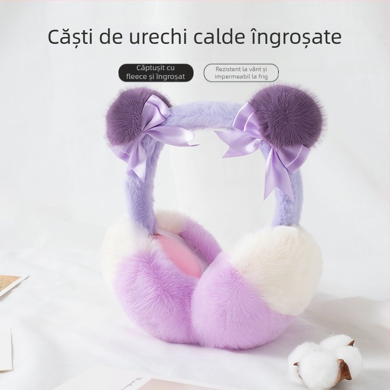 Iarna noi calde căști pentru urechi studente de sex feminin toamna și iarna navetiste all-match rezistente la frig îngroșat cald ureche plus pliabil ureche sac