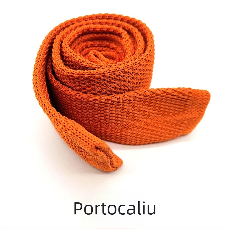 Cravată tricotată Spot supply, cravată formală retro din lână, cravată plată tricotată în culori solide, en-gros