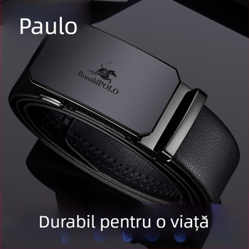 Curea RONALDPOLO pentru bărbați, cataramă automată din piele pură, curea pentru bărbați, curea simplă pentru pantaloni, cadou en-gros