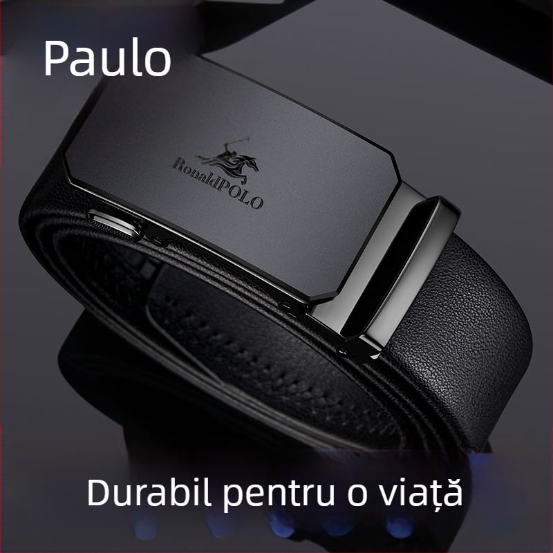 Curea RONALDPOLO pentru bărbați, cataramă automată din piele pură, curea pentru bărbați, curea simplă pentru pantaloni, cadou en-gros