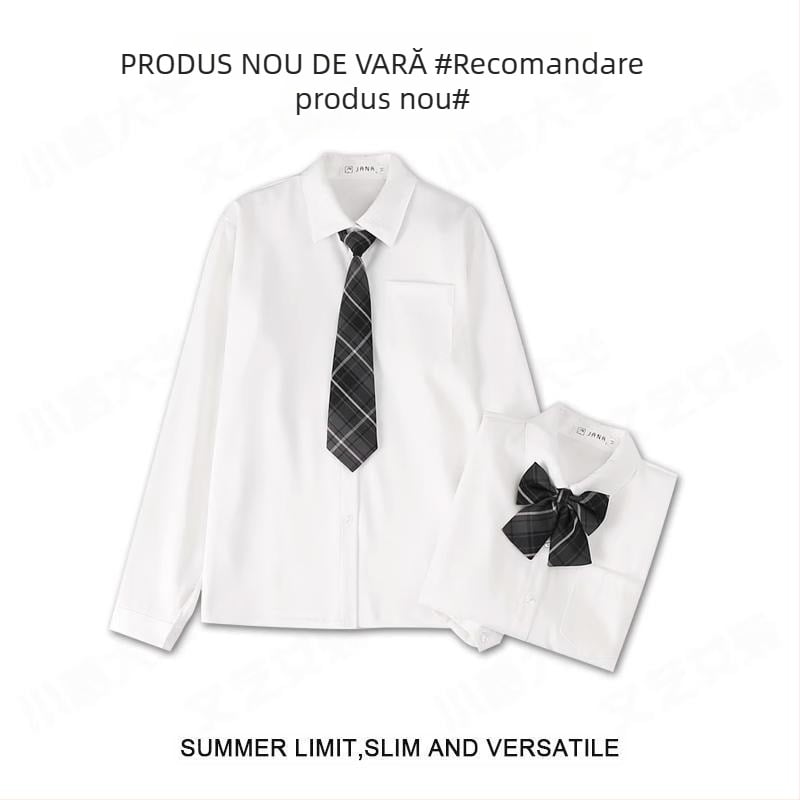 Tricou femei toamna și iarna de lux JK îmbrăcăminte exterioară cămașă albă pentru fete studente top cu cămașă albă