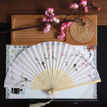 Evantai pliabil Hanfu pentru femei, stil antic, costume clasice, vară, retro, bambus, evantai, stil chinezesc, modă națională, evantai pliabil portabil