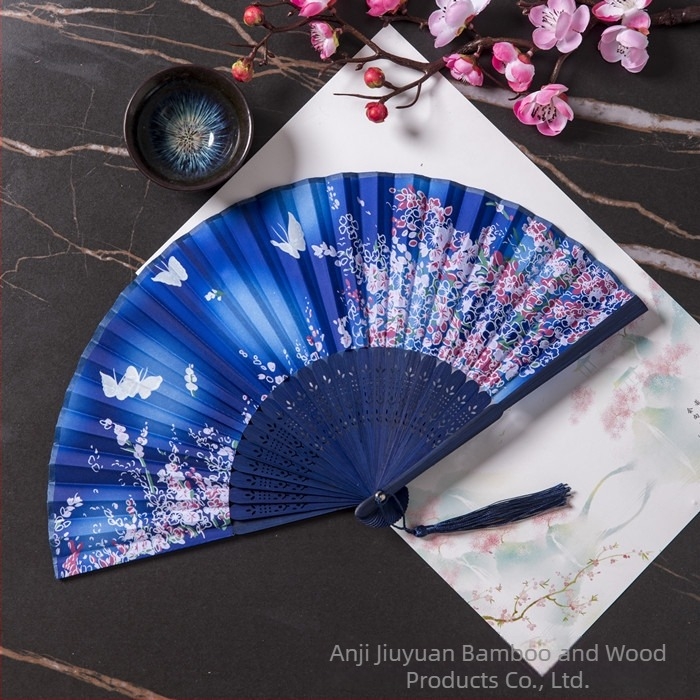 Evantai pliabil Hanfu pentru femei, stil antic, costume clasice, vară, retro, bambus, evantai, stil chinezesc, modă națională, evantai pliabil portabil