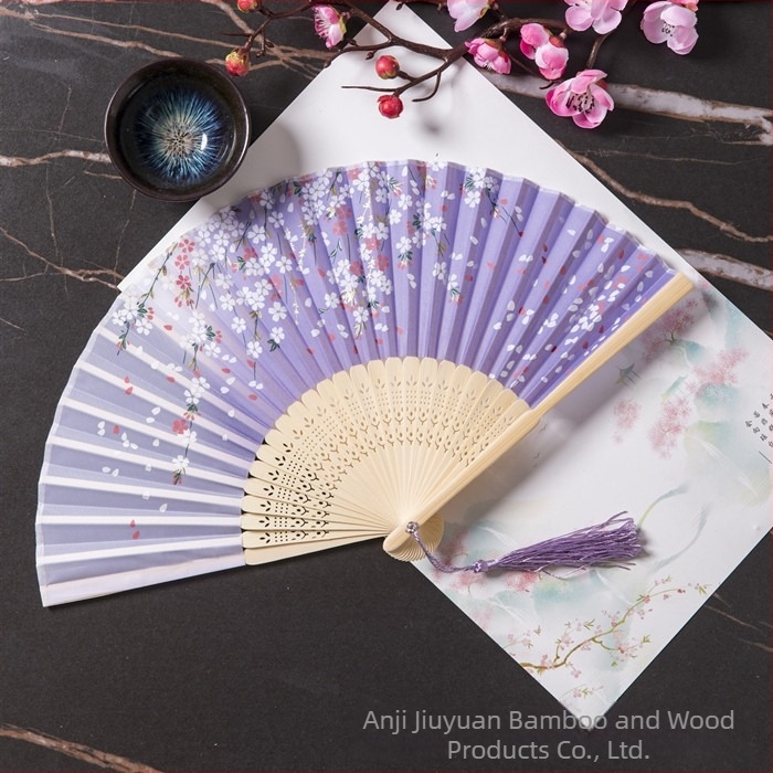 Evantai pliabil Hanfu pentru femei, stil antic, costume clasice, vară, retro, bambus, evantai, stil chinezesc, modă națională, evantai pliabil portabil