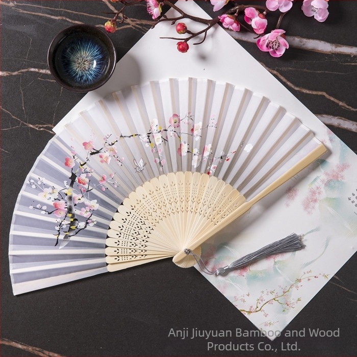 Evantai pliabil Hanfu pentru femei, stil antic, costume clasice, vară, retro, bambus, evantai, stil chinezesc, modă națională, evantai pliabil portabil