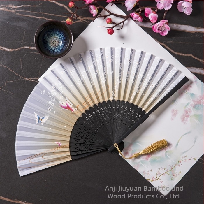 Evantai pliabil Hanfu pentru femei, stil antic, costume clasice, vară, retro, bambus, evantai, stil chinezesc, modă națională, evantai pliabil portabil