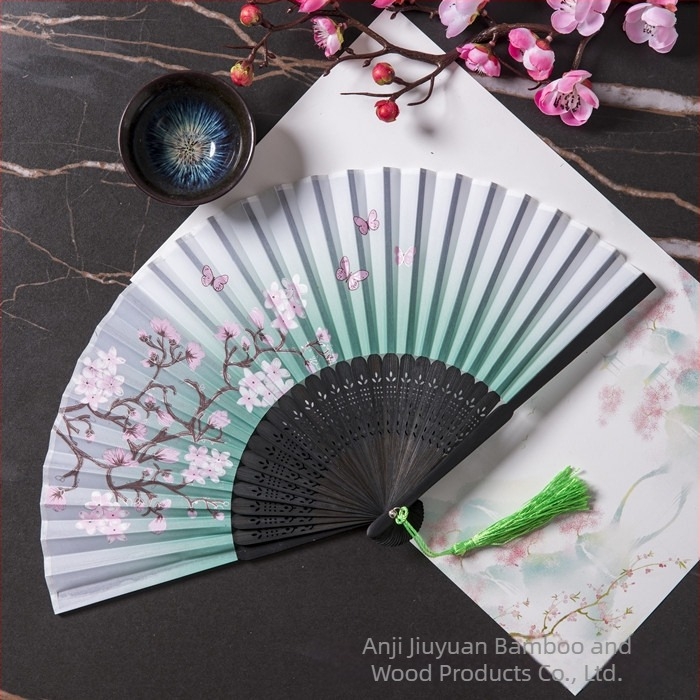 Evantai pliabil Hanfu pentru femei, stil antic, costume clasice, vară, retro, bambus, evantai, stil chinezesc, modă națională, evantai pliabil portabil