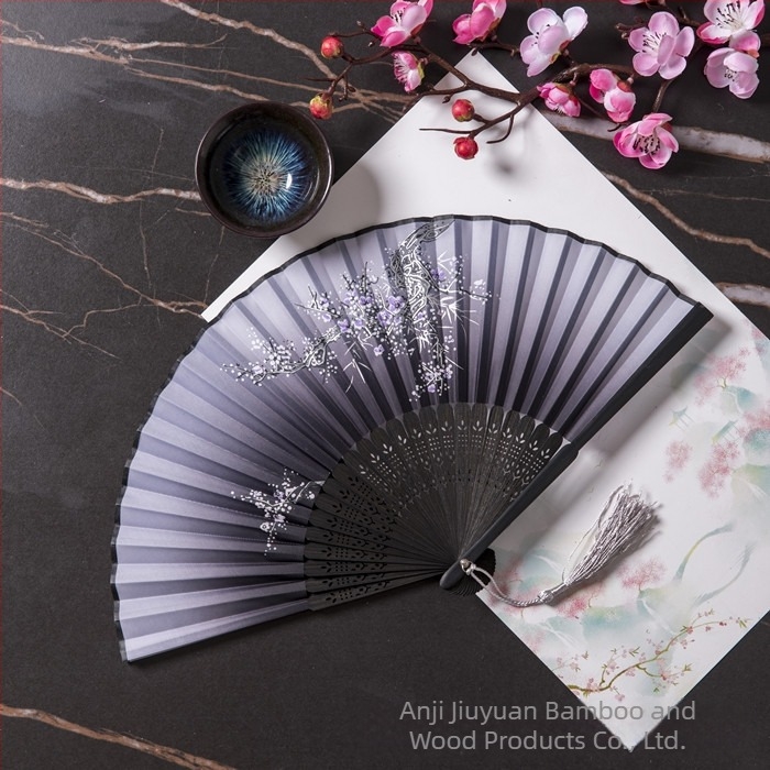 Evantai pliabil Hanfu pentru femei, stil antic, costume clasice, vară, retro, bambus, evantai, stil chinezesc, modă națională, evantai pliabil portabil