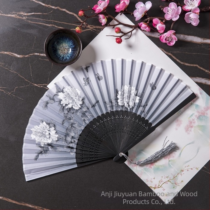 Evantai pliabil Hanfu pentru femei, stil antic, costume clasice, vară, retro, bambus, evantai, stil chinezesc, modă națională, evantai pliabil portabil