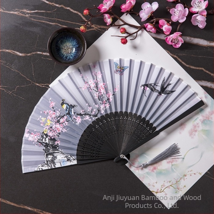 Evantai pliabil Hanfu pentru femei, stil antic, costume clasice, vară, retro, bambus, evantai, stil chinezesc, modă națională, evantai pliabil portabil