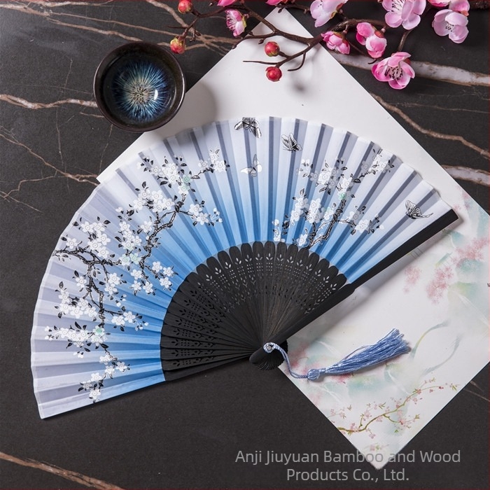 Evantai pliabil Hanfu pentru femei, stil antic, costume clasice, vară, retro, bambus, evantai, stil chinezesc, modă națională, evantai pliabil portabil