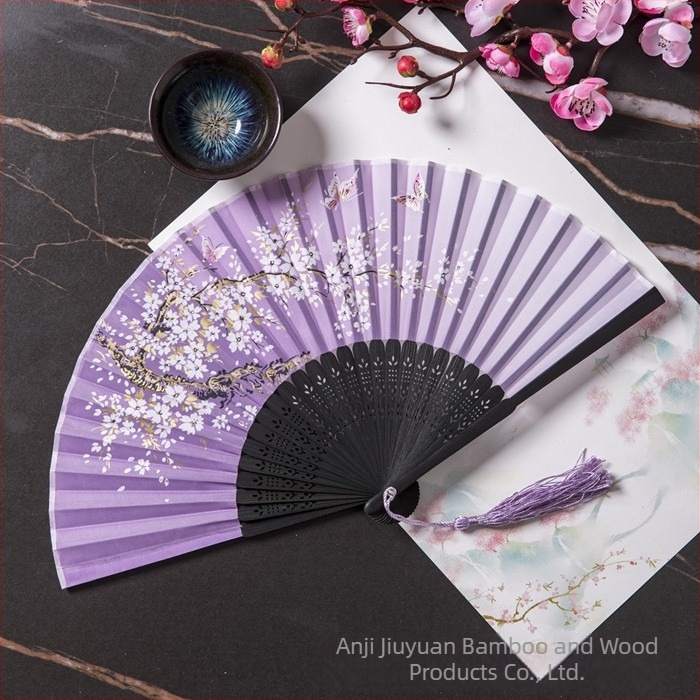 Evantai pliabil Hanfu pentru femei, stil antic, costume clasice, vară, retro, bambus, evantai, stil chinezesc, modă națională, evantai pliabil portabil