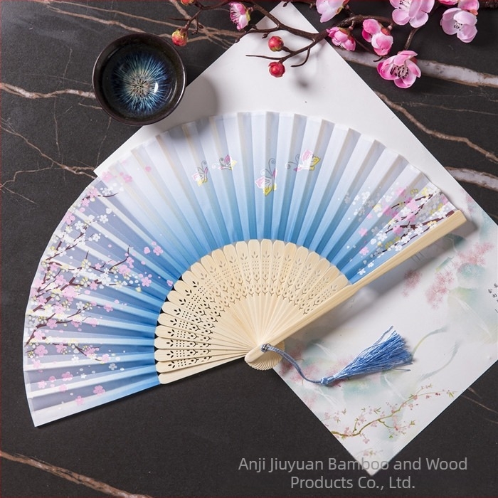 Evantai pliabil Hanfu pentru femei, stil antic, costume clasice, vară, retro, bambus, evantai, stil chinezesc, modă națională, evantai pliabil portabil