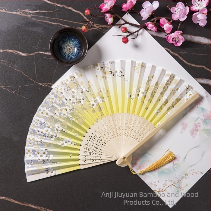 Evantai pliabil Hanfu pentru femei, stil antic, costume clasice, vară, retro, bambus, evantai, stil chinezesc, modă națională, evantai pliabil portabil
