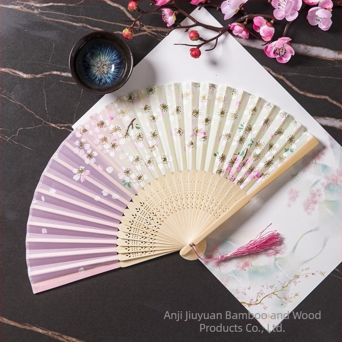 Evantai pliabil Hanfu pentru femei, stil antic, costume clasice, vară, retro, bambus, evantai, stil chinezesc, modă națională, evantai pliabil portabil