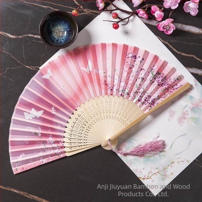 Evantai pliabil Hanfu pentru femei, stil antic, costume clasice, vară, retro, bambus, evantai, stil chinezesc, modă națională, evantai pliabil portabil