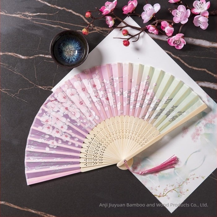 Evantai pliabil Hanfu pentru femei, stil antic, costume clasice, vară, retro, bambus, evantai, stil chinezesc, modă națională, evantai pliabil portabil