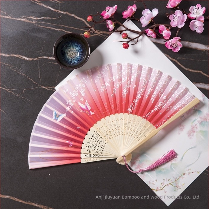Evantai pliabil Hanfu pentru femei, stil antic, costume clasice, vară, retro, bambus, evantai, stil chinezesc, modă națională, evantai pliabil portabil