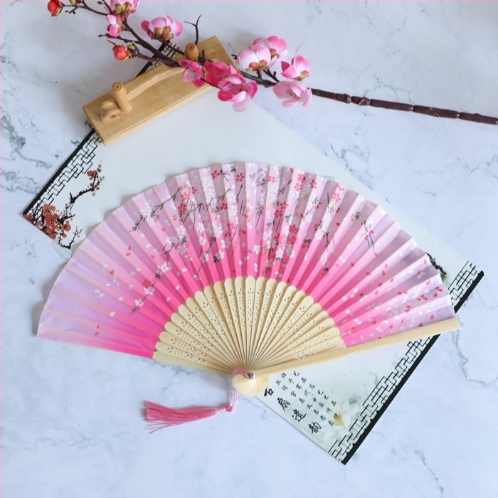 Evantai pliabil Hanfu pentru femei, stil antic, costume clasice, vară, retro, bambus, evantai, stil chinezesc, modă națională, evantai pliabil portabil
