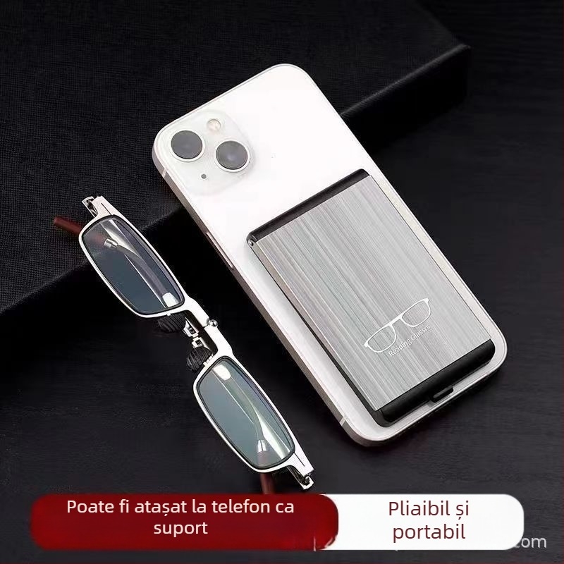 Ochelari de citit noi, pliabili, ultra-subțiri, direct din fabrică, HD, portabili, ochelari de citit convenabili pentru bărbați, suport pentru telefon mobil