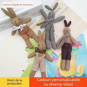 Creative Houndstooth Bunny Bag Pendant Doll Drăguț Breloc Jucărie de Pluș Doll Doll Pandantiv