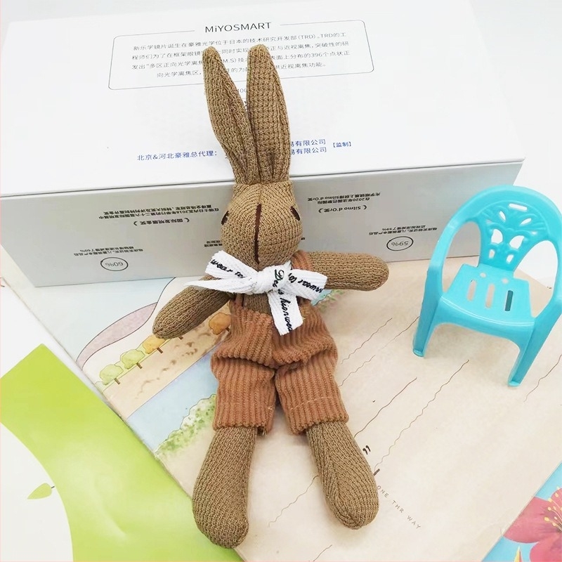 Creative Houndstooth Bunny Bag Pendant Doll Drăguț Breloc Jucărie de Pluș Doll Doll Pandantiv