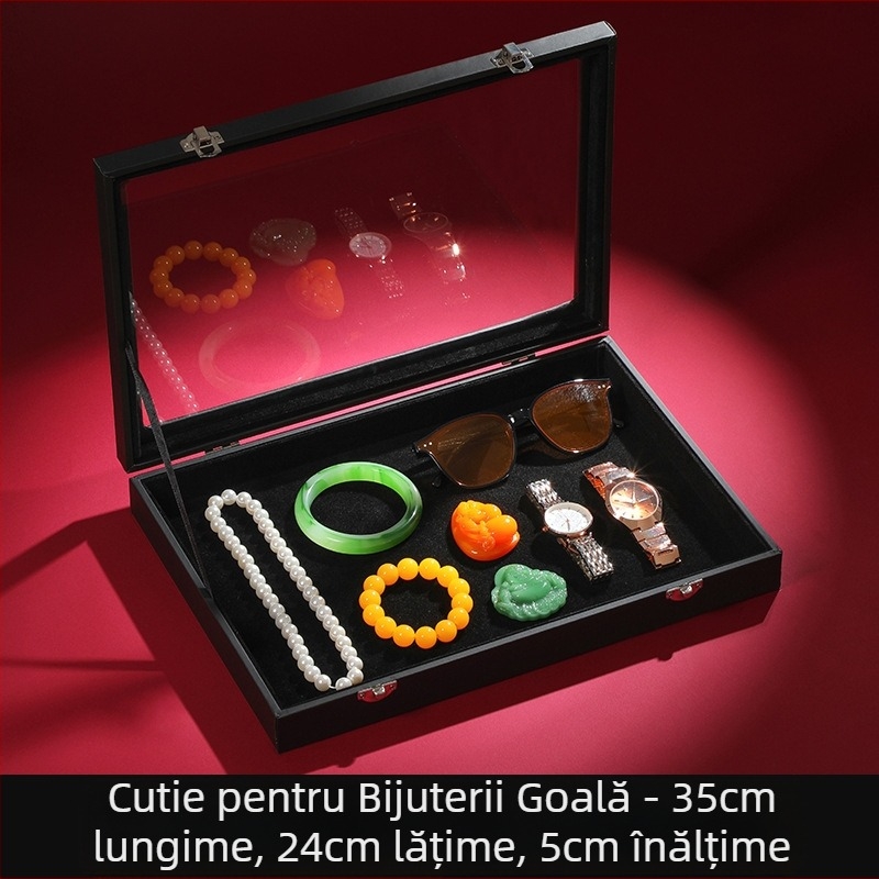 Cutie de bijuterii de mare capacitate pentru depozitare, cutie de bijuterii, cutie de afișare pentru bijuterii, cercei, colier, brățară, inel, cutie