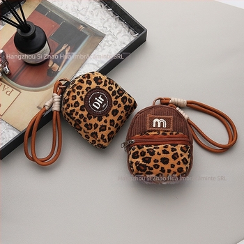 Pluș Mini Creative monede portofel auto pandantiv leopard imprimare breloc geantă școală ghiozdan curea student card geantă brand la modă