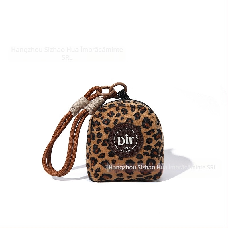 Pluș Mini Creative monede portofel auto pandantiv leopard imprimare breloc geantă școală ghiozdan curea student card geantă brand la modă