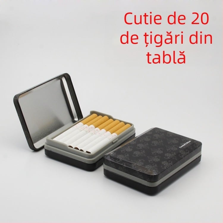 Toc de țigară, furnizat direct din fabrică, comerț exterior, toc original pentru țigări din metal pătrat, pachet de 20 de tocuri din plastic, tablă de oțel