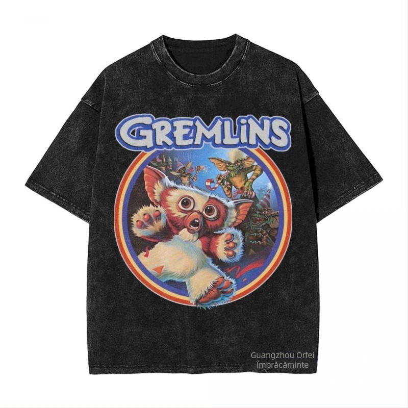 Tricou spălat Gremlin 84 Tricouri Gizmo Film de Crăciun anii '80